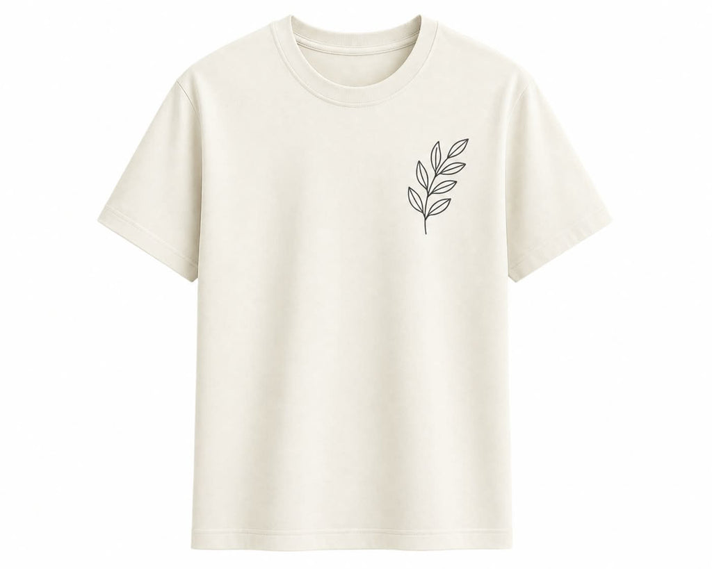 Oversize Leaf White T-shirt (Cotton)220gsm