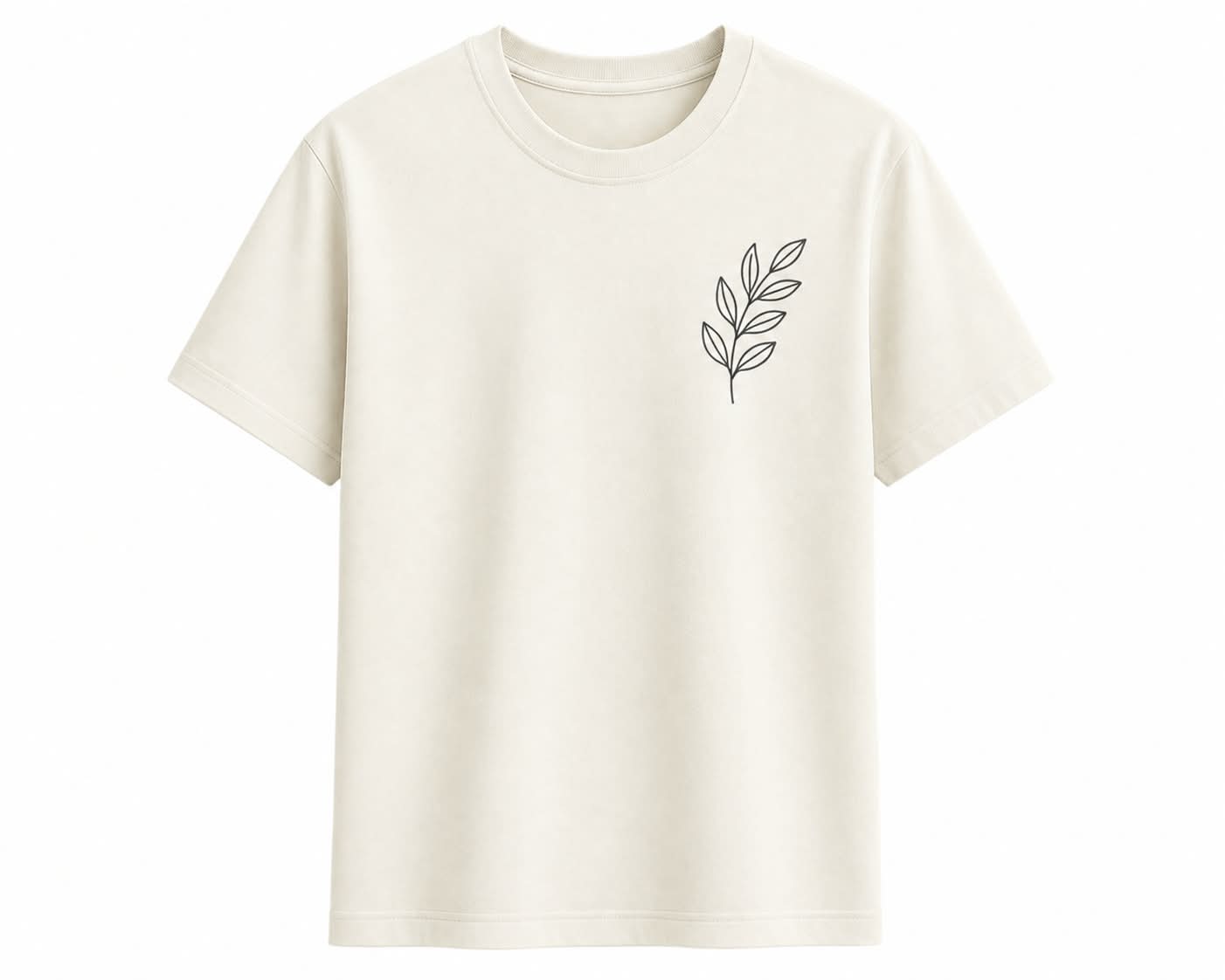 Oversize Leaf White T-shirt (Cotton)220gsm
