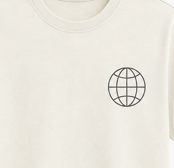 Oversize Printed White T-shirt (Cotton)220gsm