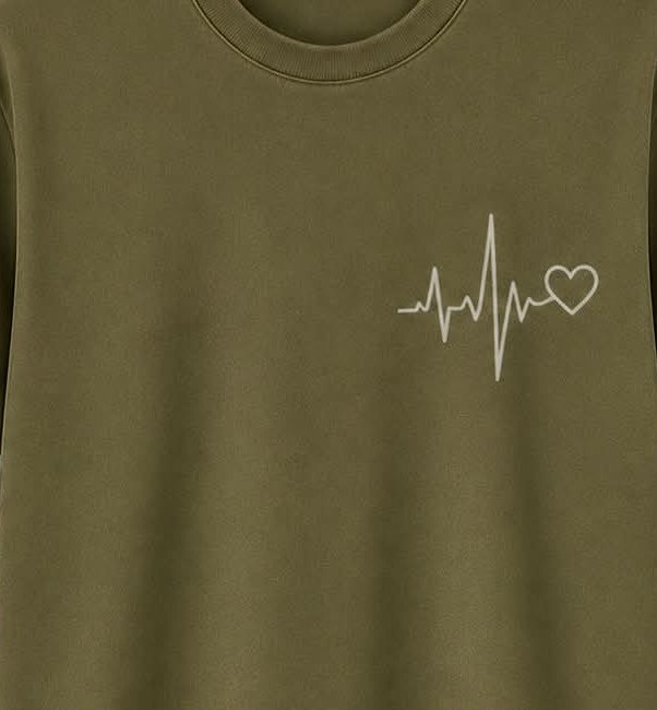 Oversize Printed Sage Green T-shirt (Cotton)220gsm