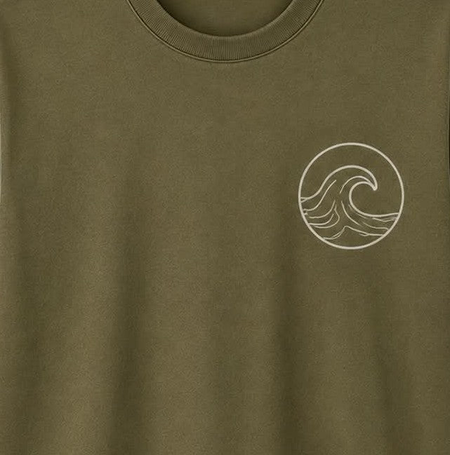 Oversize Printed Sage Green T-shirt (Cotton)220gsm