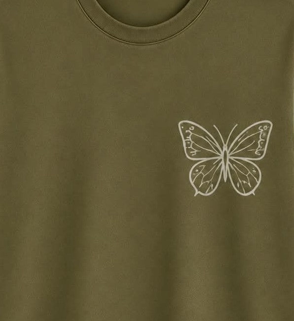 Oversize Printed Sage Green T-shirt (Cotton)220gsm