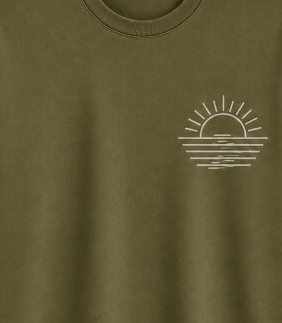 Oversize Printed Sage Green T-shirt (Cotton)220gsm