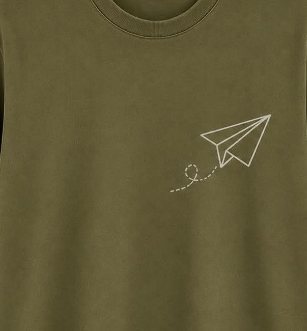 Oversize Printed Sage Green T-shirt (Cotton)220gsm