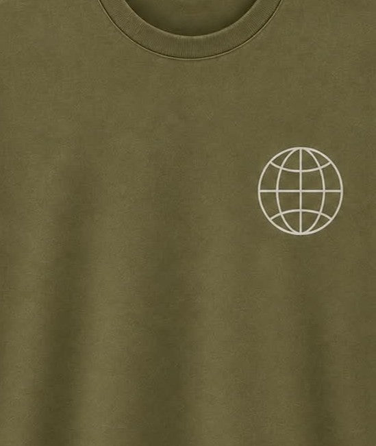 Oversize Printed Sage Green T-shirt (Cotton)220gsm