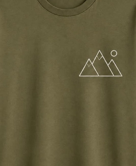 Oversize Printed Sage Green T-shirt (Cotton)220gsm