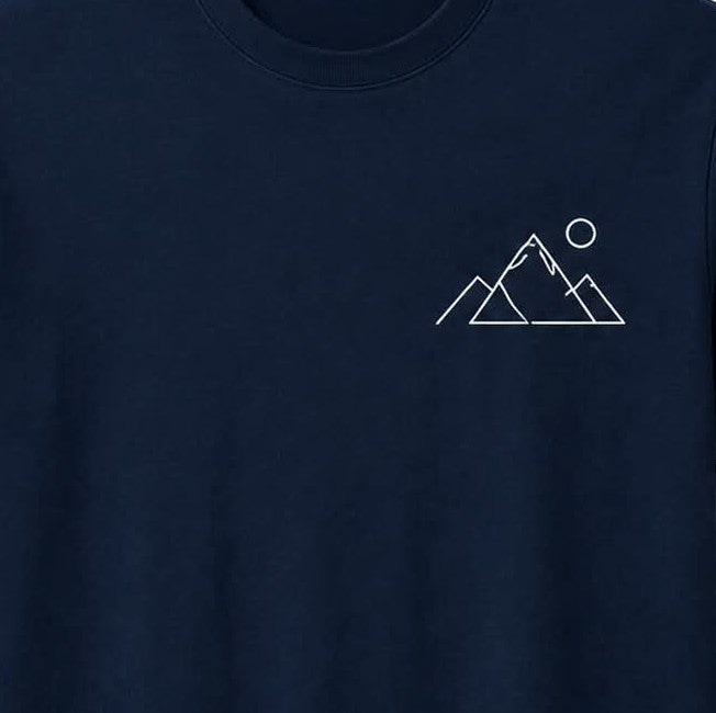 Oversize Printed Navy Blue T-shirt (Cotton)220gsm