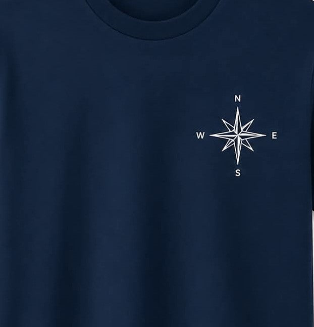 Oversize Printed Navy Blue T-shirt (Cotton)220gsm