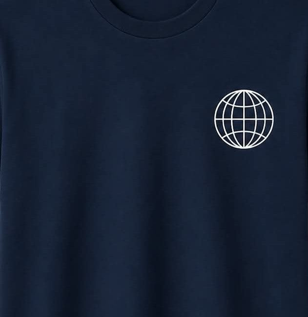 Oversize Printed Navy Blue T-shirt (Cotton)220gsm