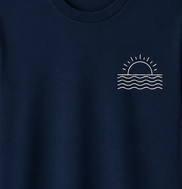 Oversize Printed Navy Blue T-shirt (Cotton)220gsm