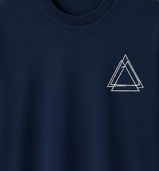 Oversize Printed Navy Blue T-shirt (Cotton)220gsm