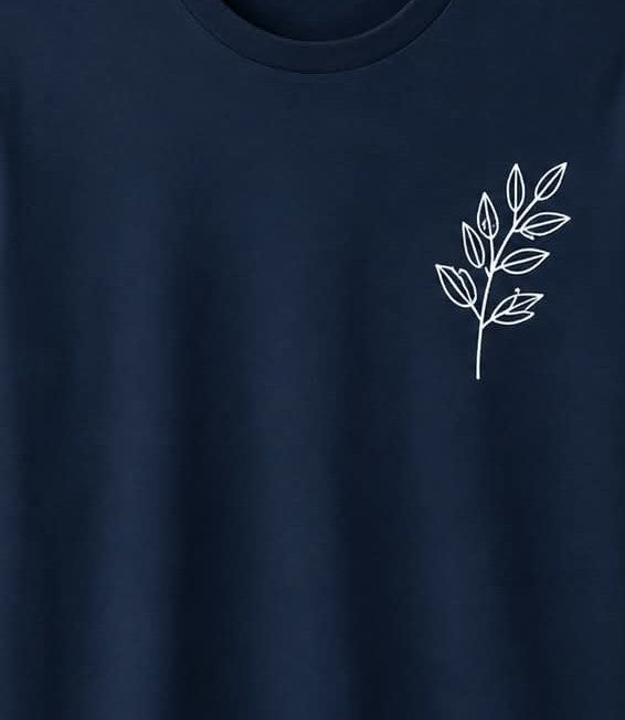 Oversize Printed Navy Blue T-shirt (Cotton)220gsm