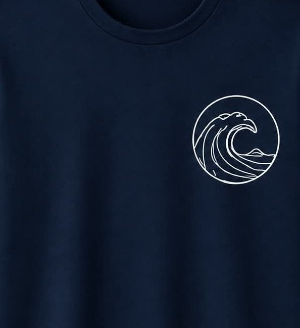 Oversize Printed Navy Blue T-shirt (Cotton)220gsm