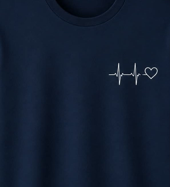 Oversize Printed Navy Blue T-shirt (Cotton)220gsm