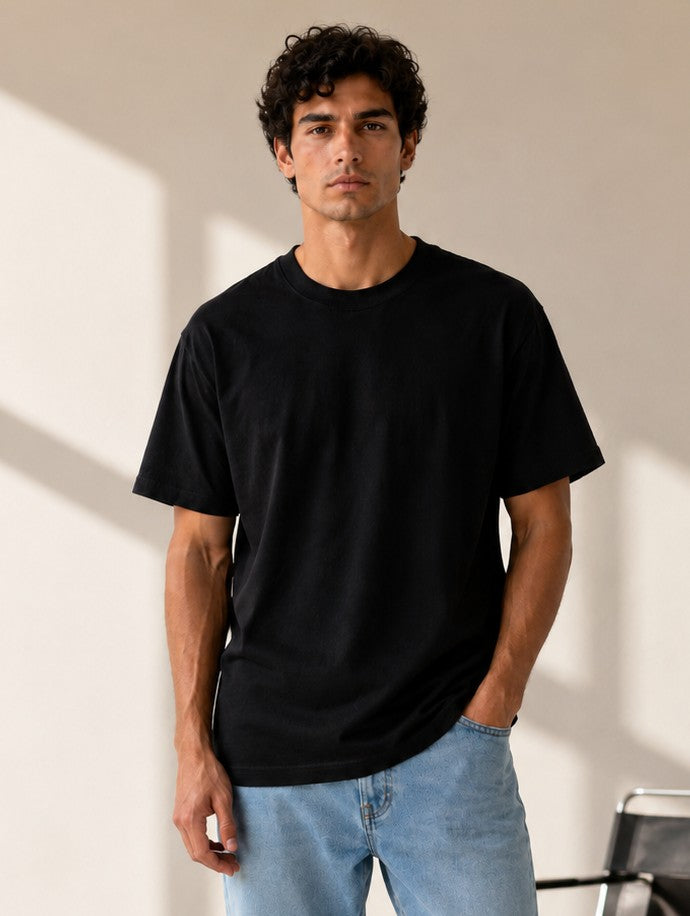 Round Neck Oversize T-shirt 220gsm (Cotton)