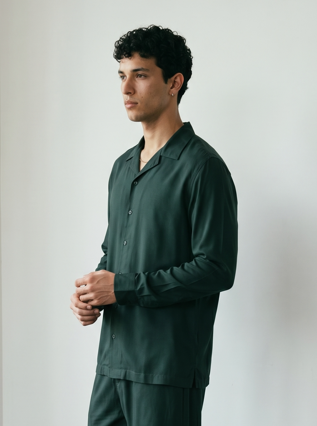 Green Modal Shirt For Men