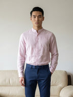 Linen Mandarin Collar Shirt