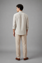 Linen Sage Green Stripes Shirts