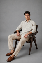 Linen Sage Green Stripes Shirts