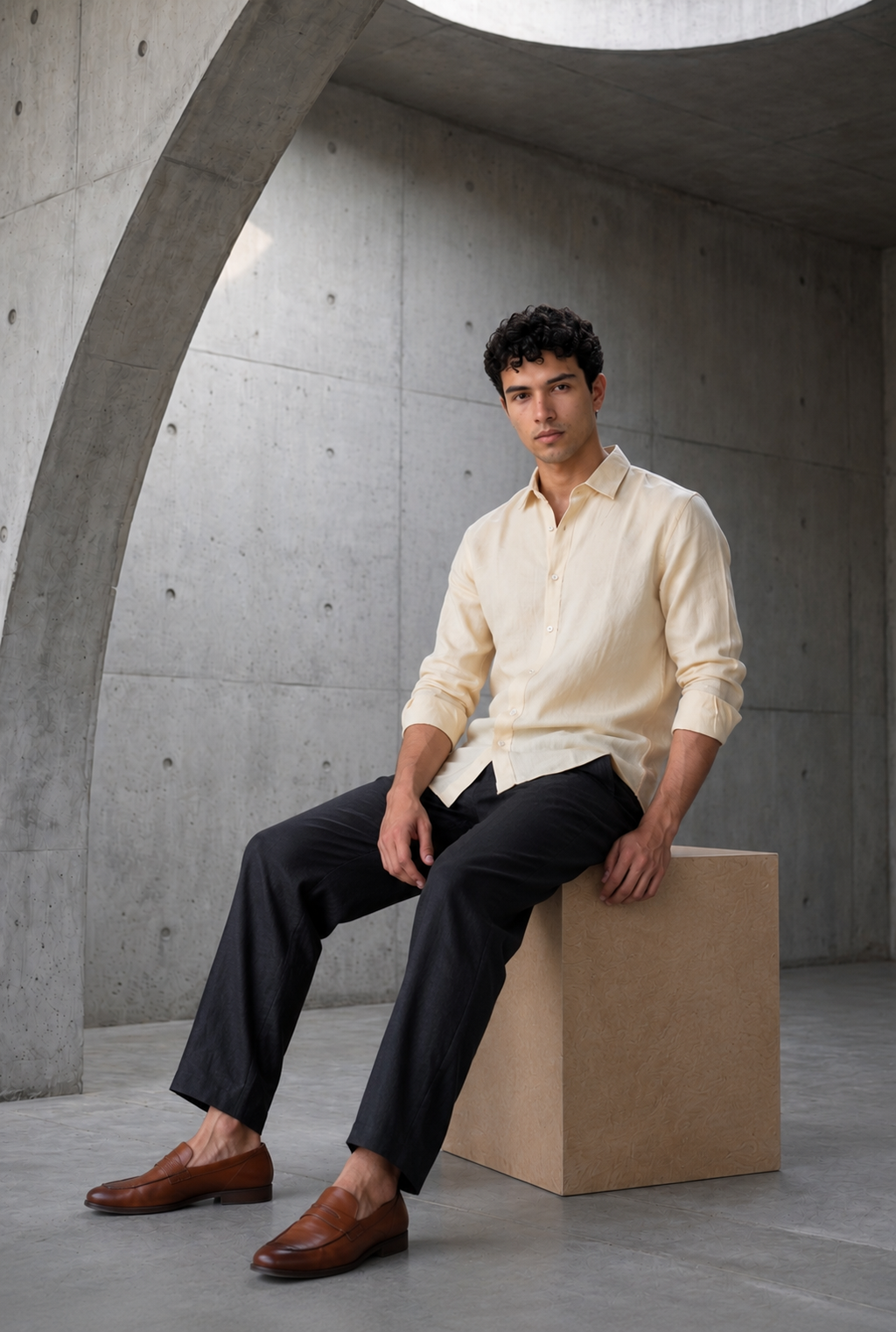 Linen Light Yellow Shirts