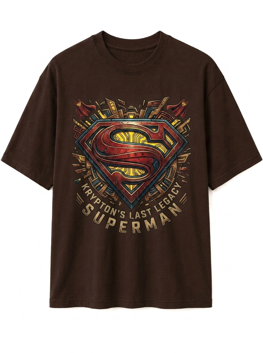 Superman Oversize Brown T-shirt (Cotton)