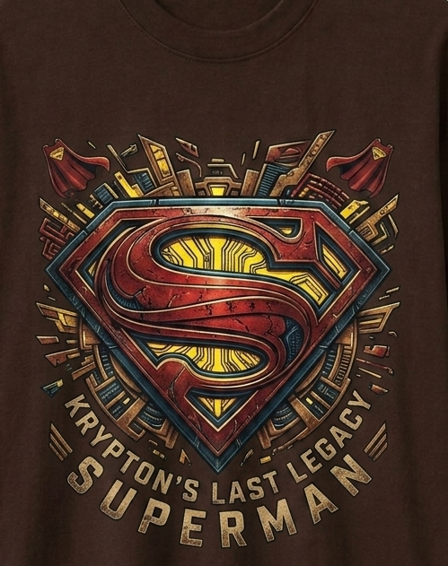 Superman Oversize Brown T-shirt (Cotton)