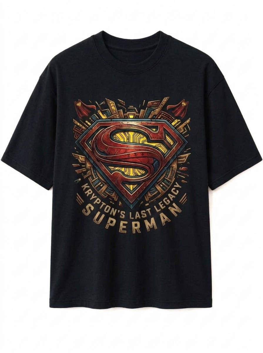 Superman Oversize Black T-shirt (Cotton)