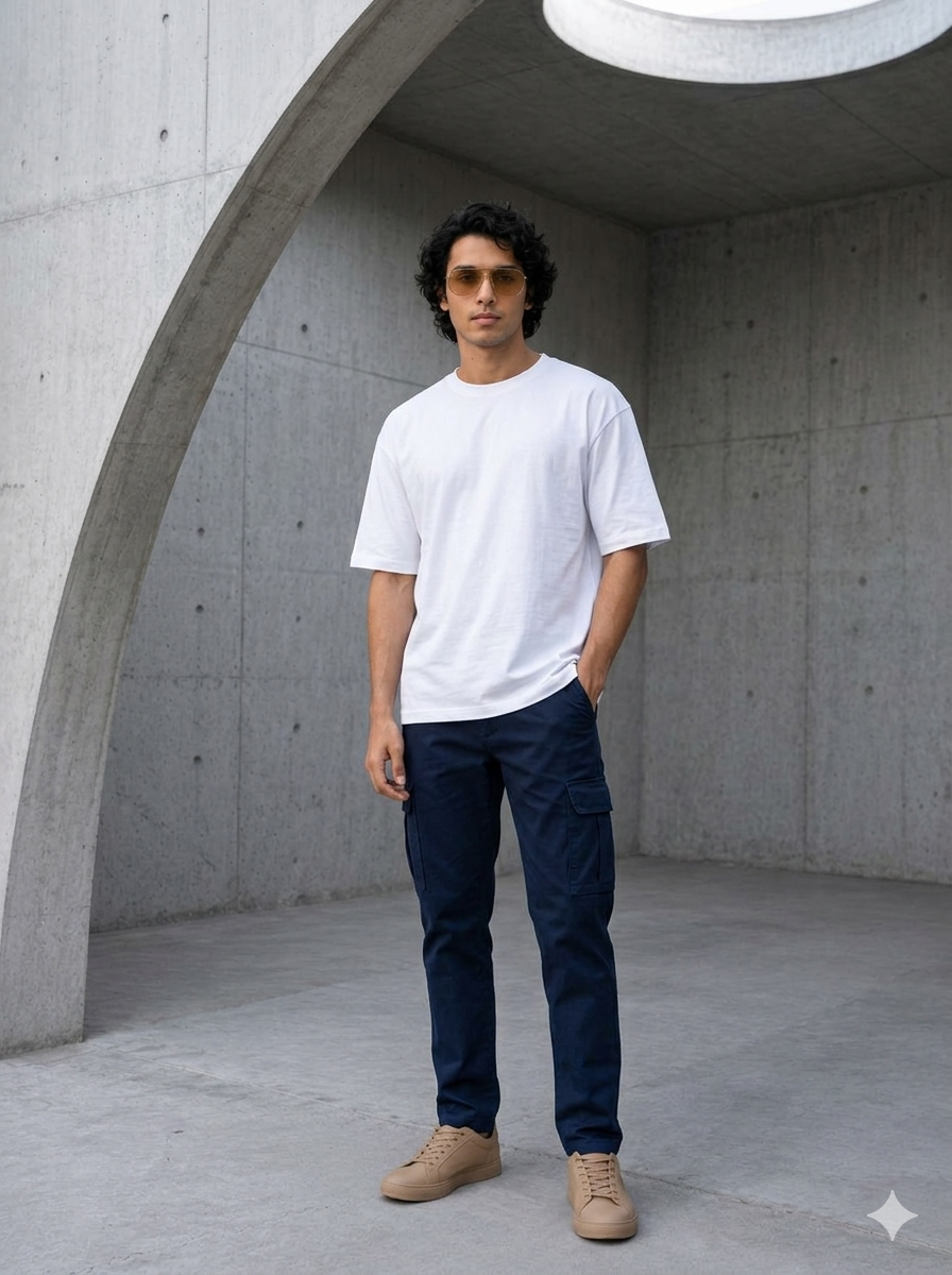 Round Neck Oversize T-shirt 220gsm (Cotton)
