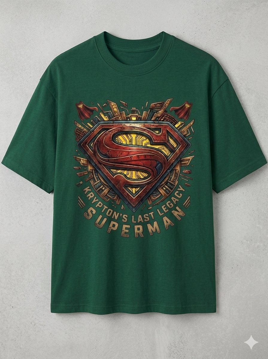 Superman Oversize Green T-shirt (Cotton)