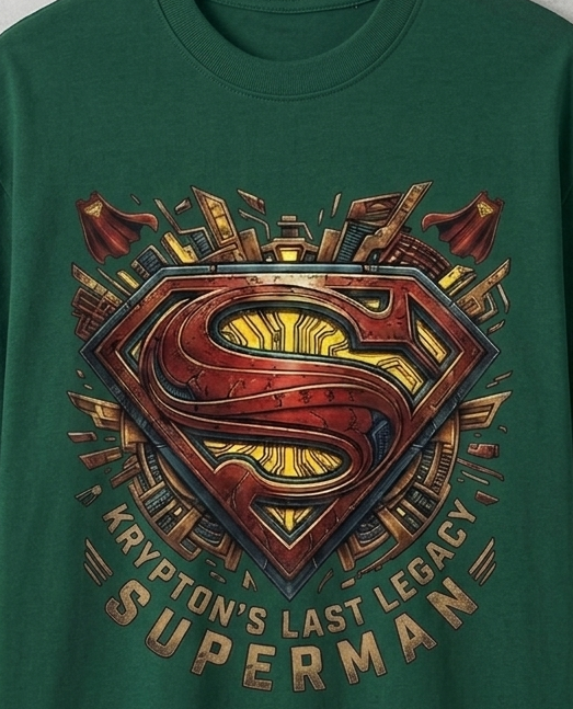 Superman Oversize Green T-shirt (Cotton)