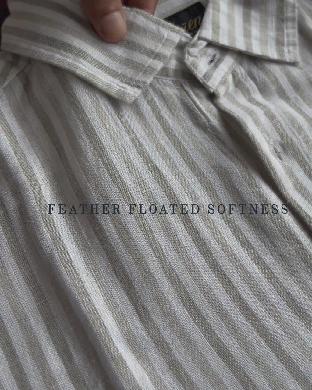 Linen Sage Green Stripes Shirts