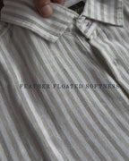 Linen Sage Green Stripes Shirts
