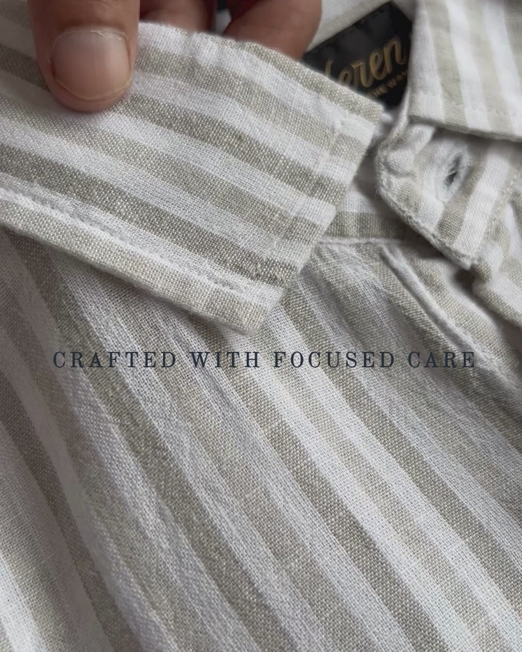 Linen Sage Green Stripes Shirts