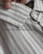 Linen Sage Green Stripes Shirts