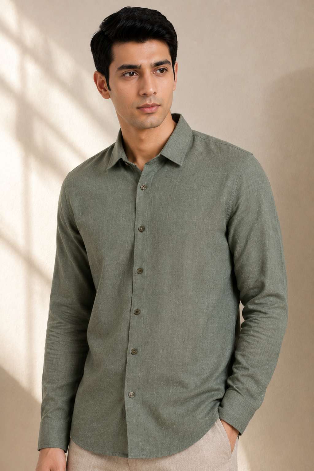 Linen Sage Green Shirts