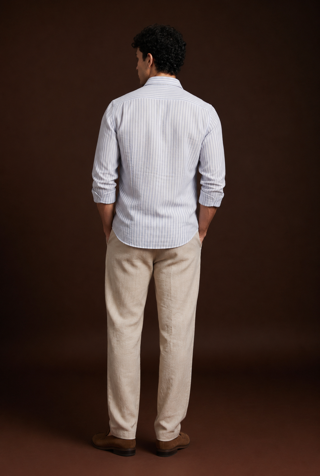 Linen Stripes Blue Shirts