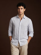 Linen Stripes Blue Shirts