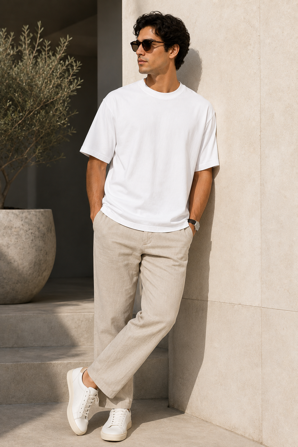 Round Neck Oversize T-shirt 220gsm (Cotton)