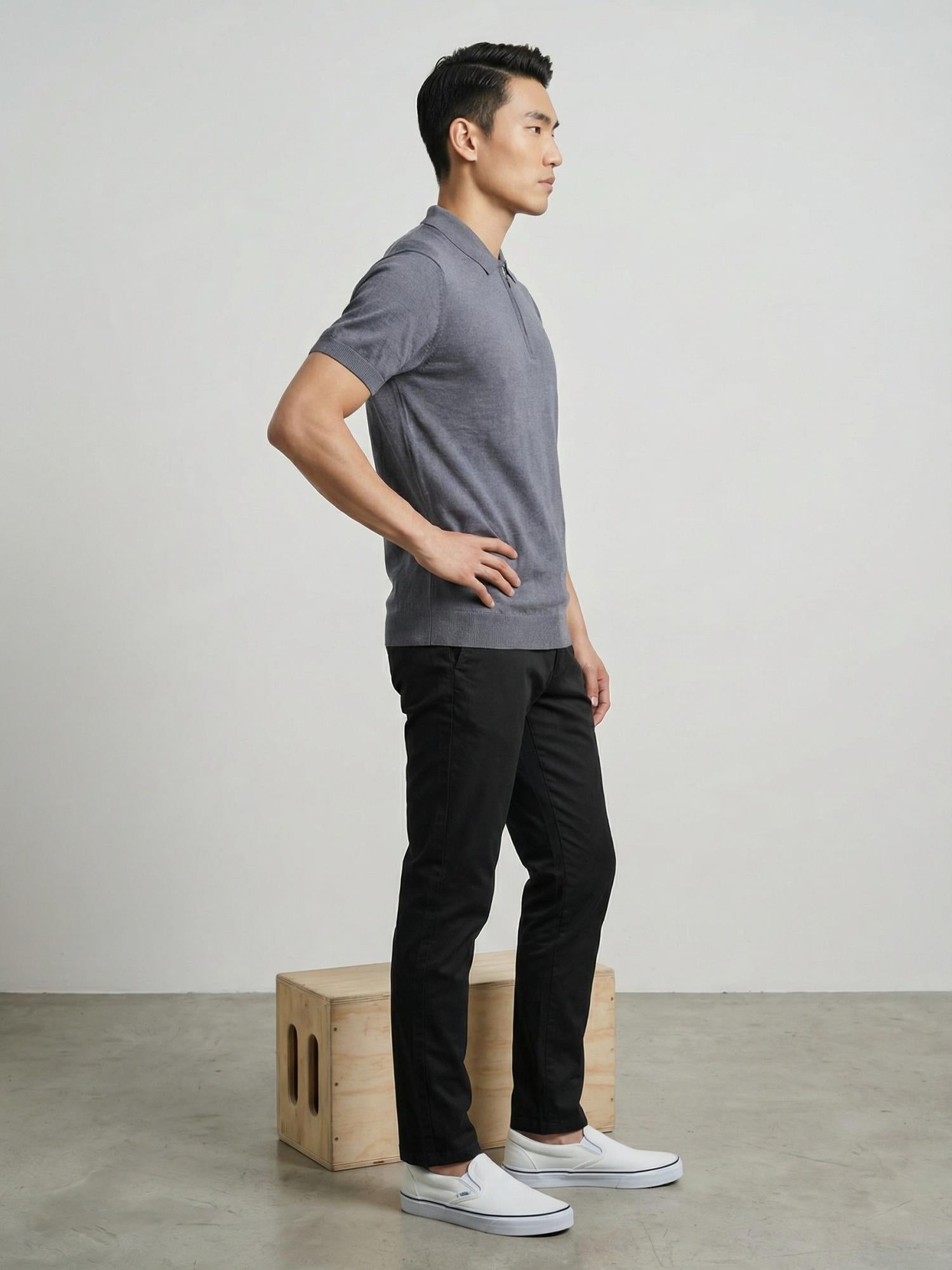 Polo Zipper Half T-Shirt