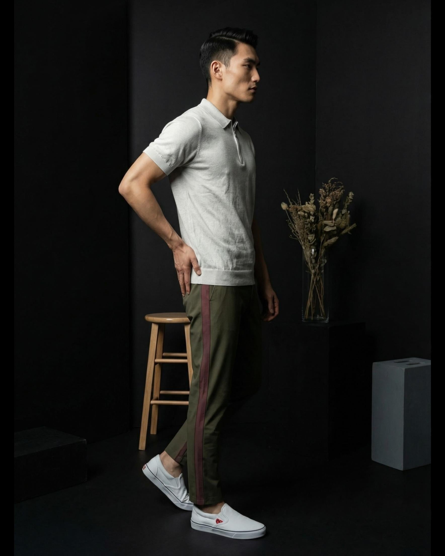 Polo Zipper Half T-Shirt