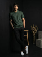 Polo Zipper Half T-Shirt