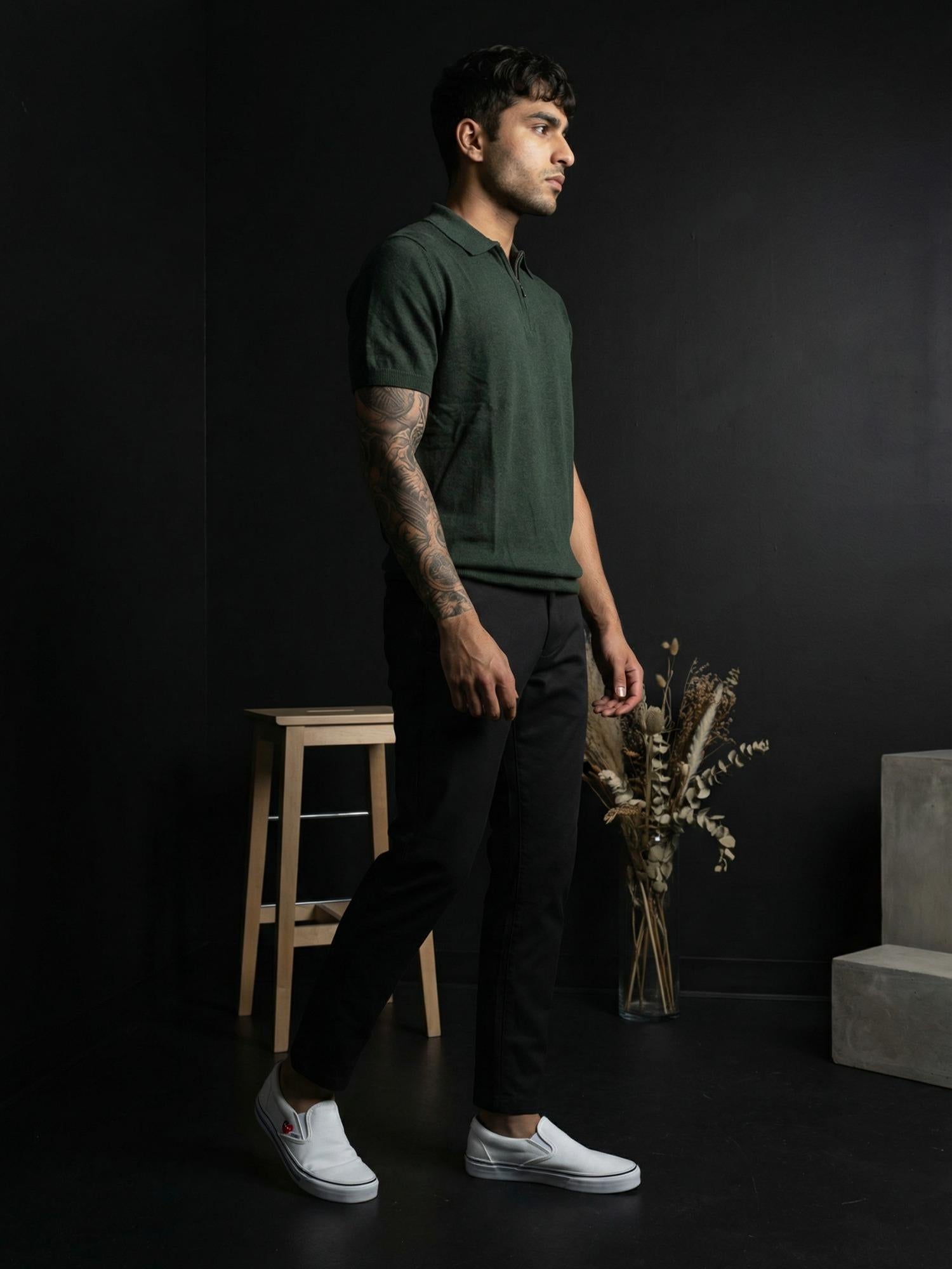 Polo Zipper Half T-Shirt