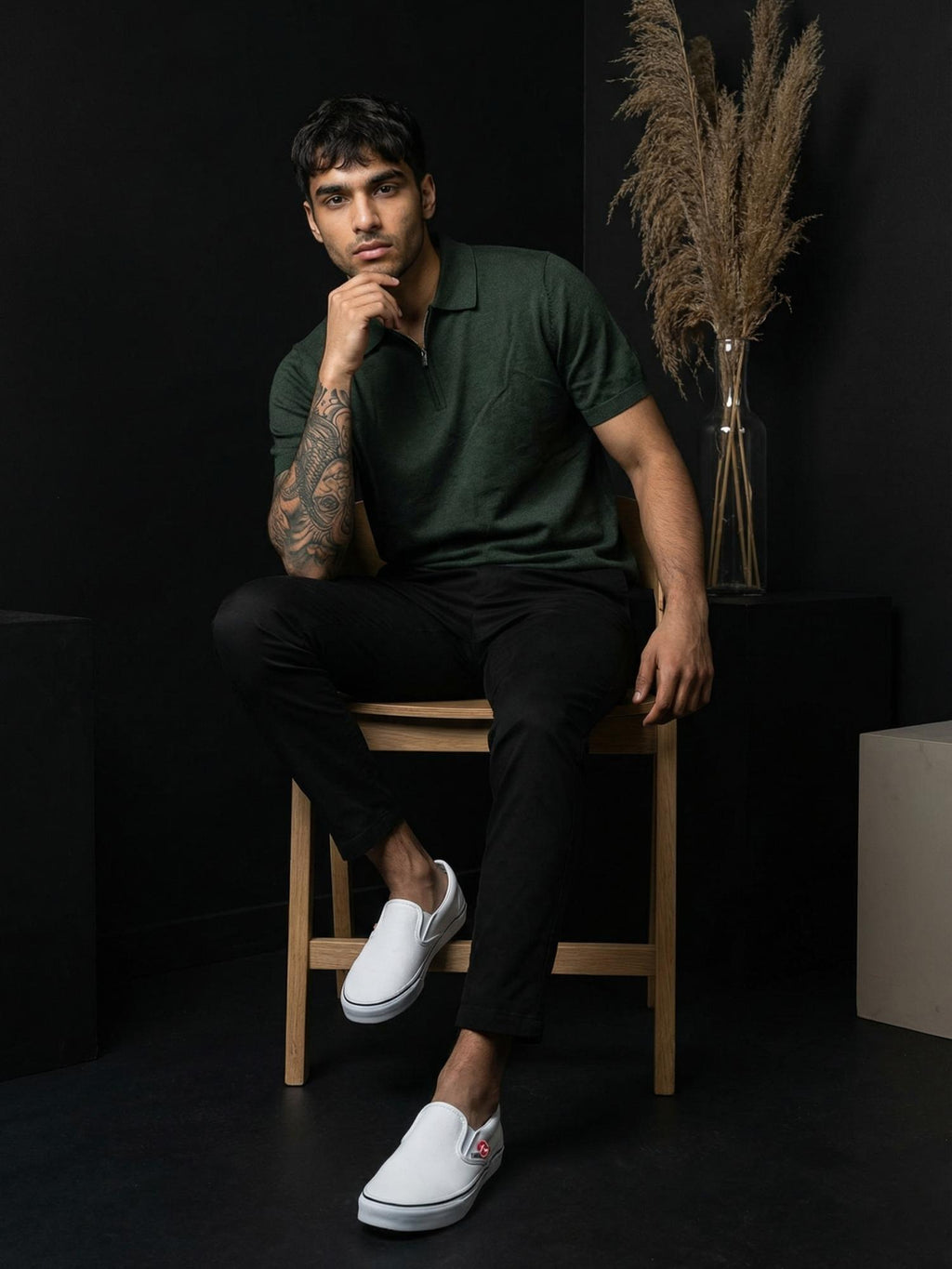 Polo Zipper Half T-Shirt