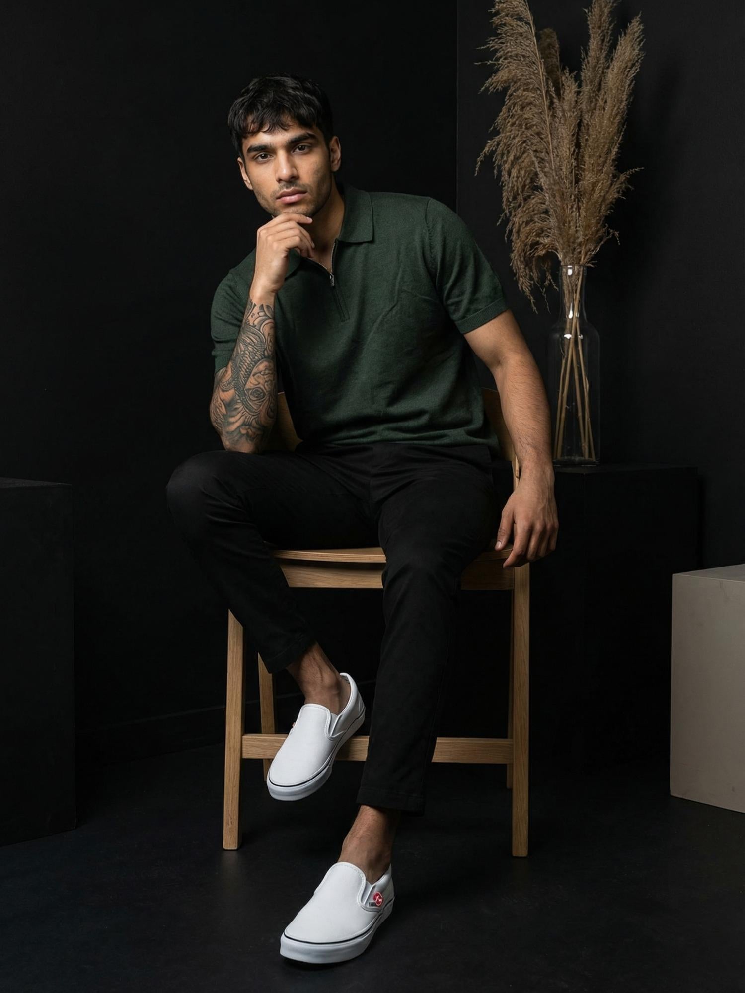 Polo Zipper Half T-Shirt